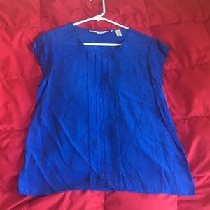 Max Studio 100% Silk Cobalt Top